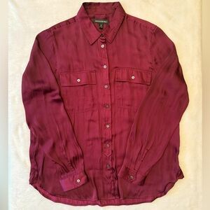 Banana Republic Satin Plum Shirt, M